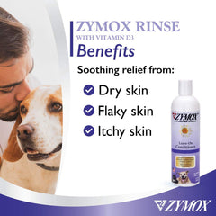 Pet King Brands ZYMOX acondicionador sin enjuague, aplicación en la mascota tras baño para pelaje suave.