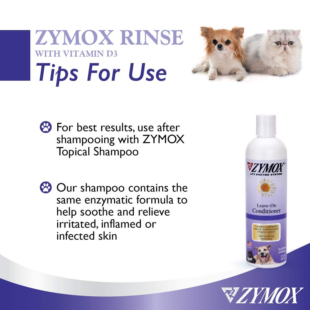 Pet King Brands ZYMOX con vitamina D3 para mejorar el pelaje y la salud del pelaje.