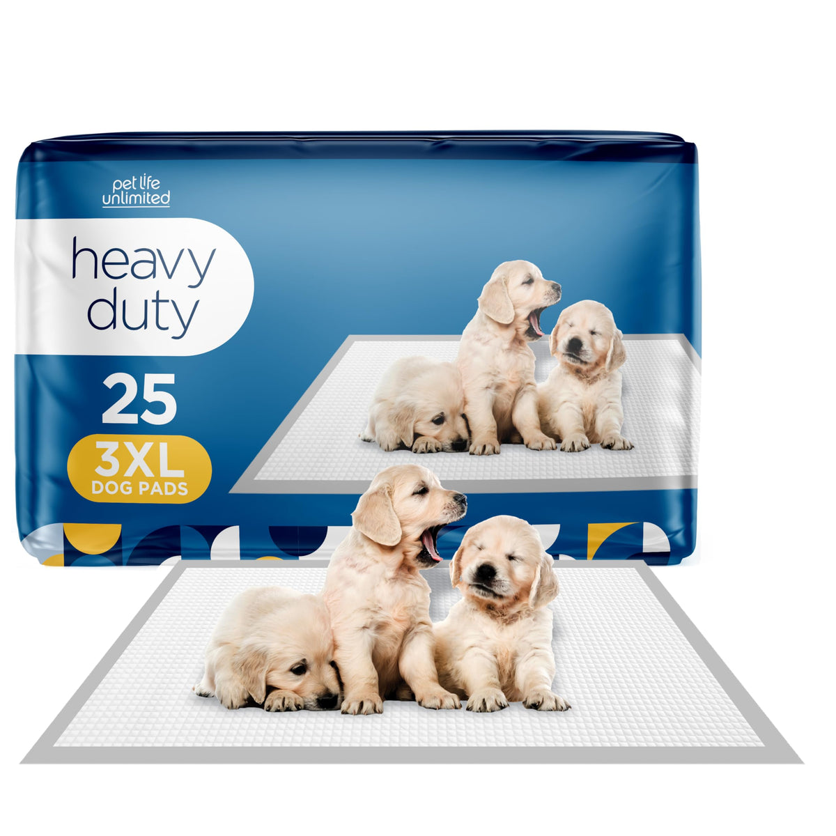 Pet Life Unlimited almohadilla 3XL 36x36 abierta para perros grandes, absorción prolongada.