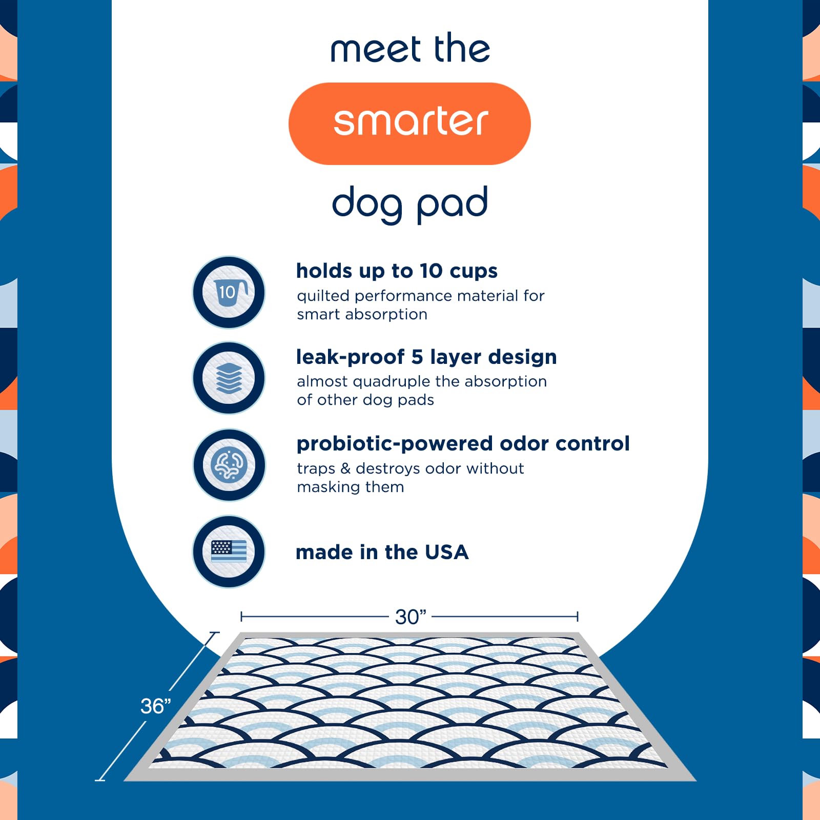 Pet Life Unlimited Smart Prints alta absorción para perros grandes.