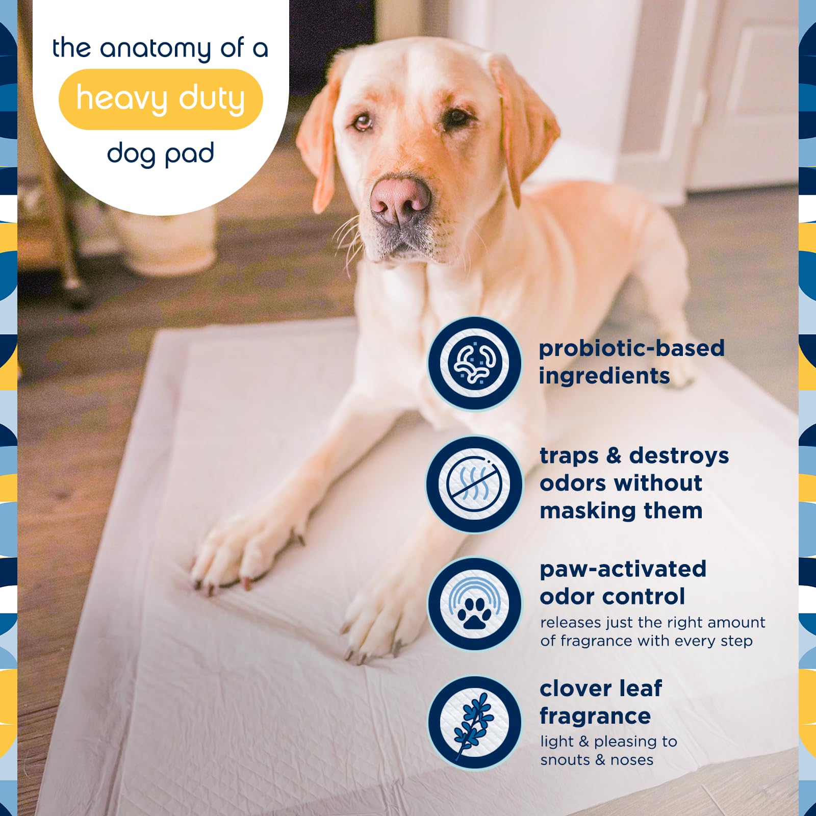 Tecnología de absorción de 5 capas de Pet Life Unlimited para mayor protección.