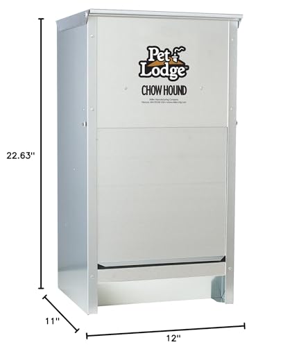 Pet Lodge Alimentador automático de perros, montado en pared, alimentación controlada y resistente a la intemperie.