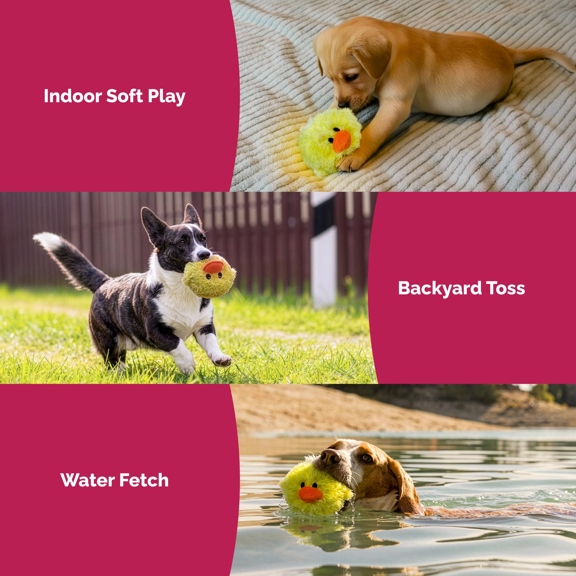 Pet Lou DOG'Z sin relleno reduce desorden y facilita la limpieza tras jugar.