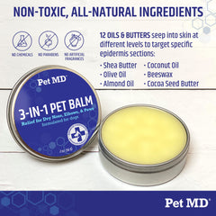 Pet MD bálsamo para codos de perro 2oz, piel más suave.