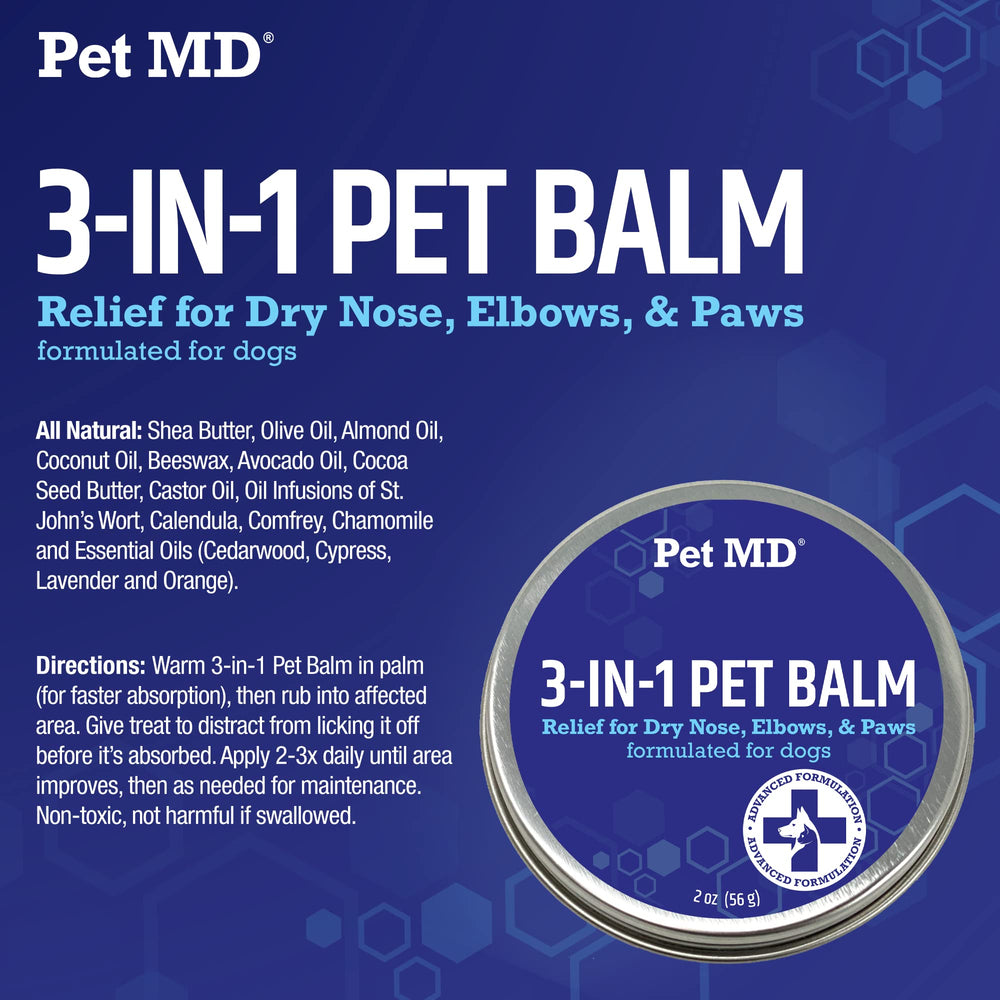 Pet MD bálsamo se seca rápido, ideal para paseos al aire libre.