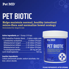 Pet MD Biotic Probiotics: mezcla de fibra prebiótica para apoyar el tránsito intestinal