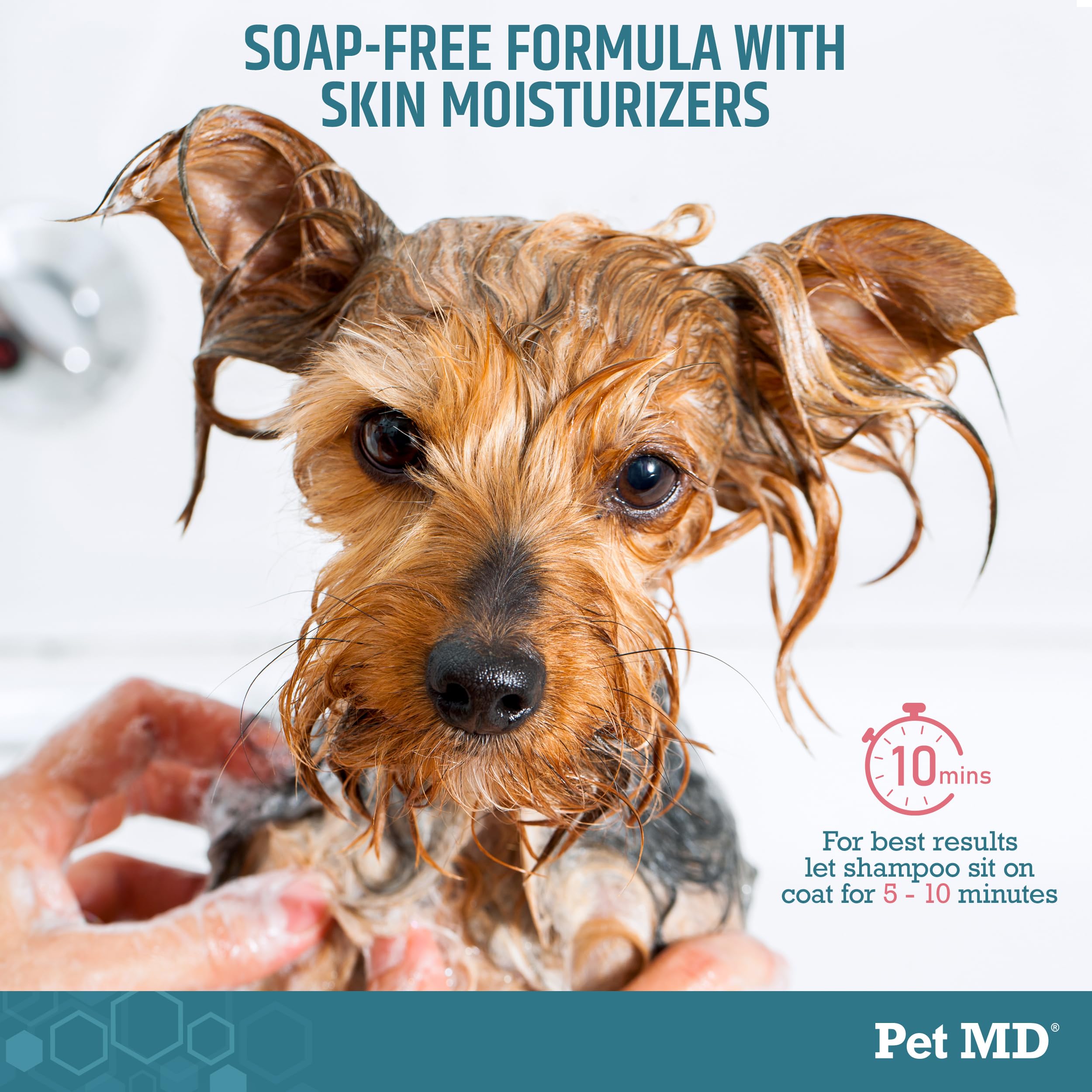 Pet MD Champú de benzoilo: espuma cremosa para limpieza profunda y suave.