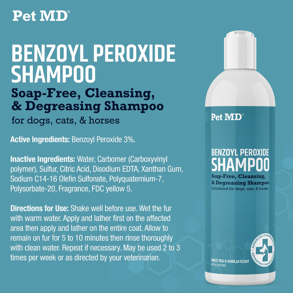 Pet MD Champú cítrico de benzoilo: aroma fresco durante el baño.