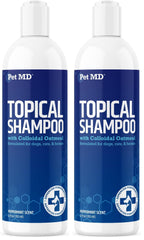 Pet MD champú tópico, botella de 12 onzas, para perros, gatos y caballos.