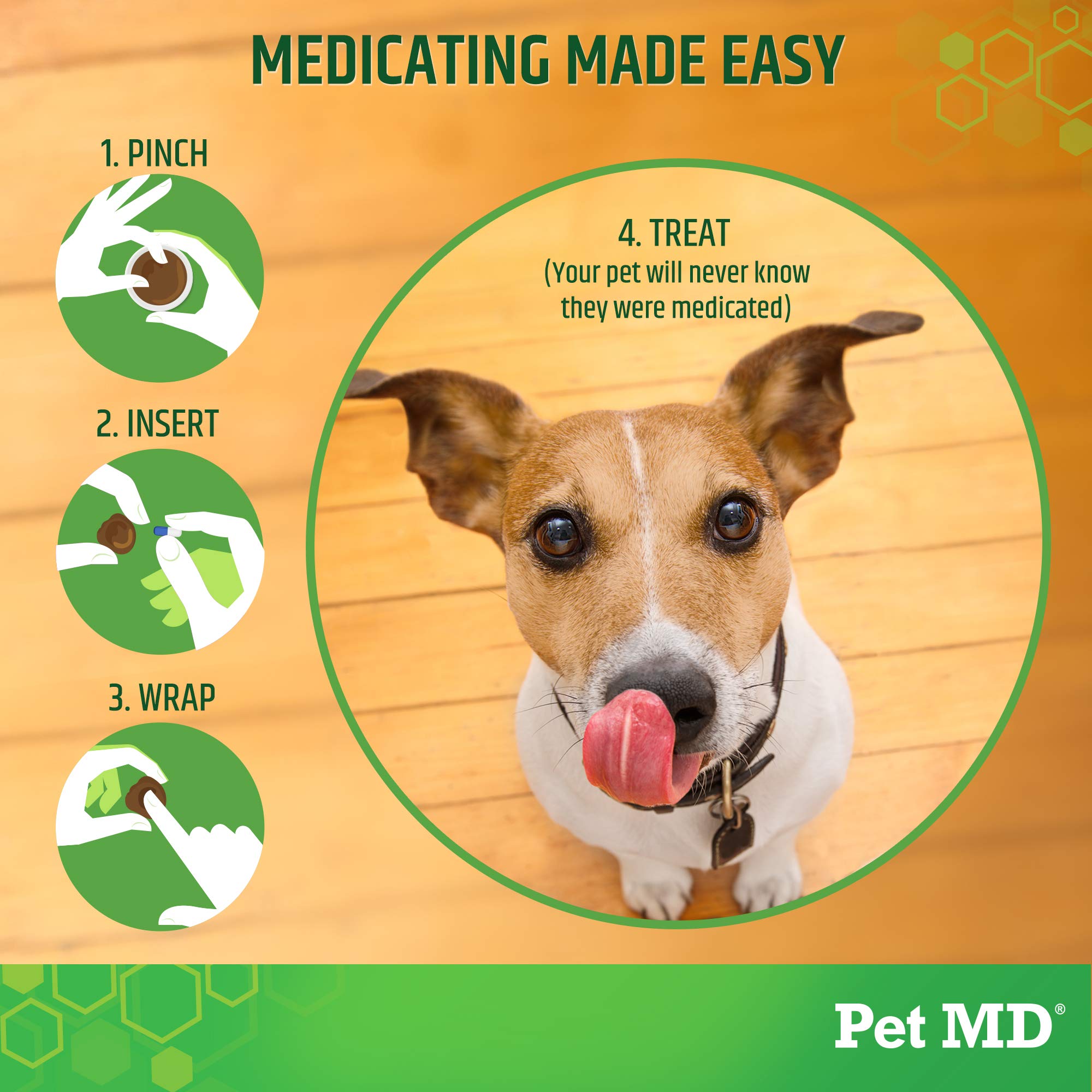 Pet MD Envuelta para pastillas: versión para perros con sabor tocino para administración suave