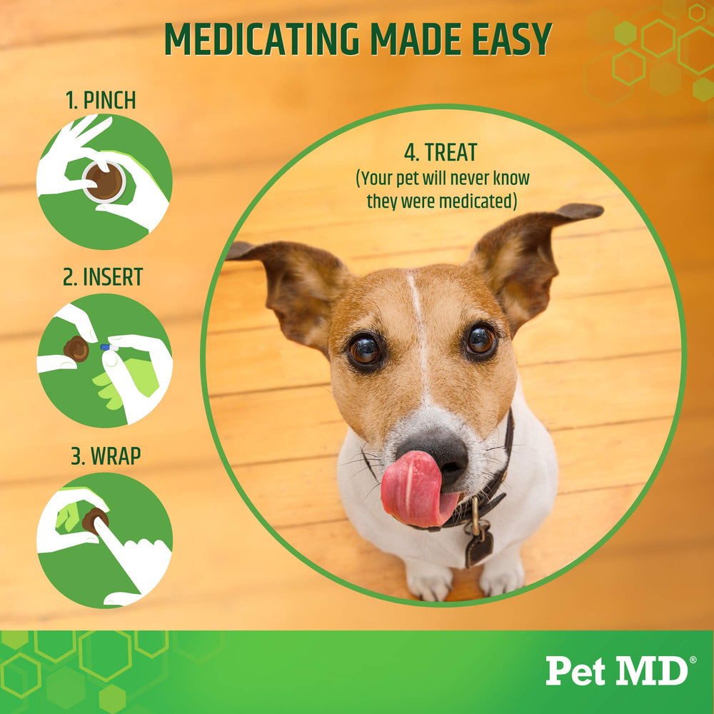 Pet MD Envuelta para pastillas: versión para perros con sabor tocino para administración suave