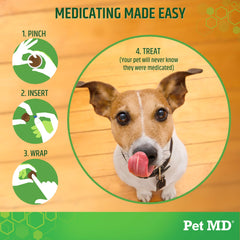 Pet MD Envuelta para pastillas: versión para perros con sabor tocino para administración suave