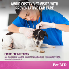Pet MD Otic-Clean cuidado de orejas para perros y gatos con uso diario.