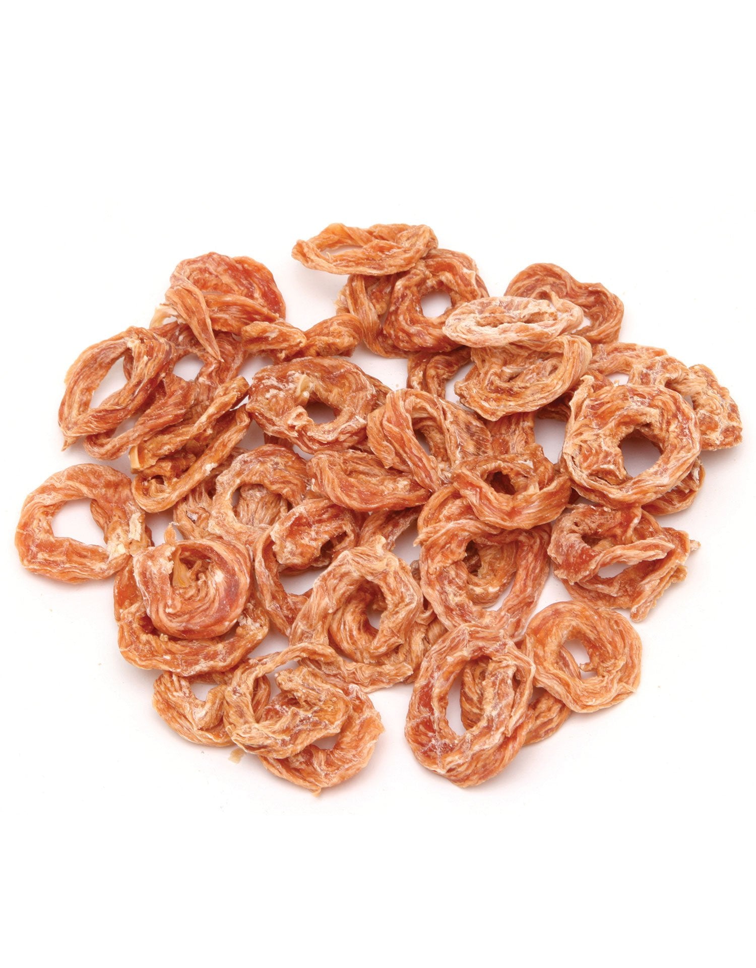 Etiqueta natural en Pet 'n Shape Chik 'n Rings resalta ingredientes simples.