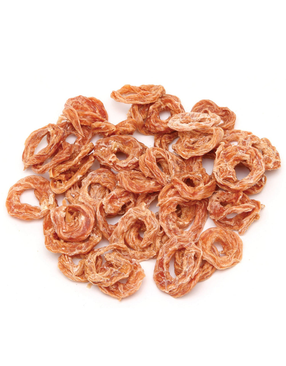 Etiqueta natural en Pet 'n Shape Chik 'n Rings resalta ingredientes simples.