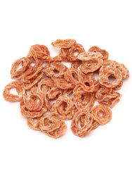 Etiqueta natural en Pet 'n Shape Chik 'n Rings resalta ingredientes simples.