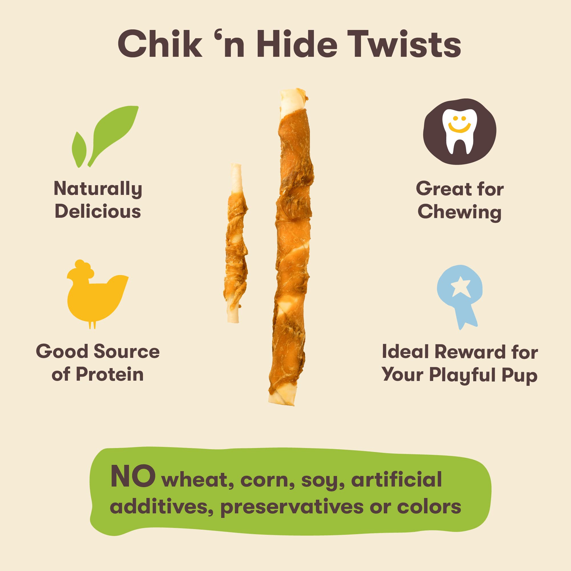 Pet 'n Shape Hide Twists, snack natural sin aditivos para perros.