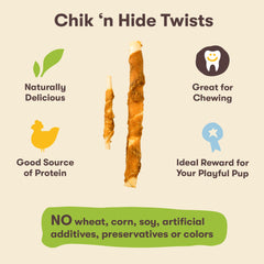 Pet 'n Shape Hide Twists, snack natural sin aditivos para perros.