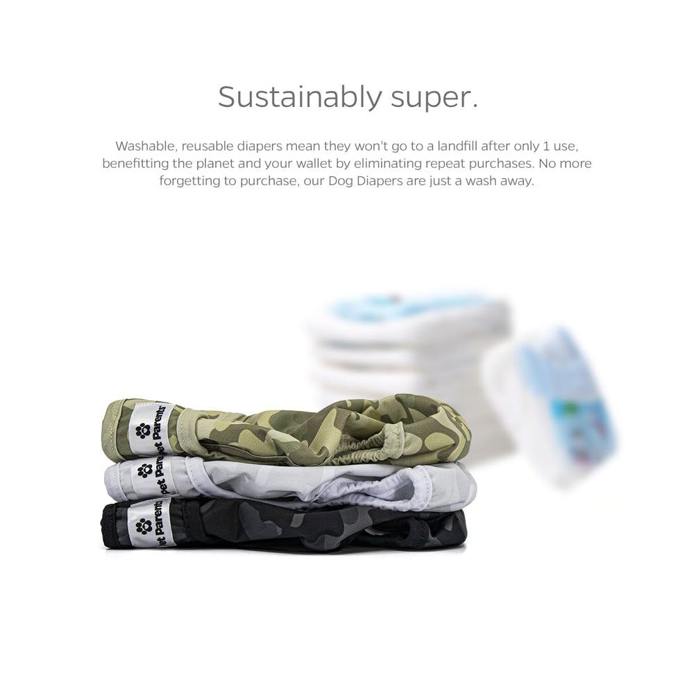 Pet Parents Pañales absorbentes con secado rápido para mantener seco al perro.