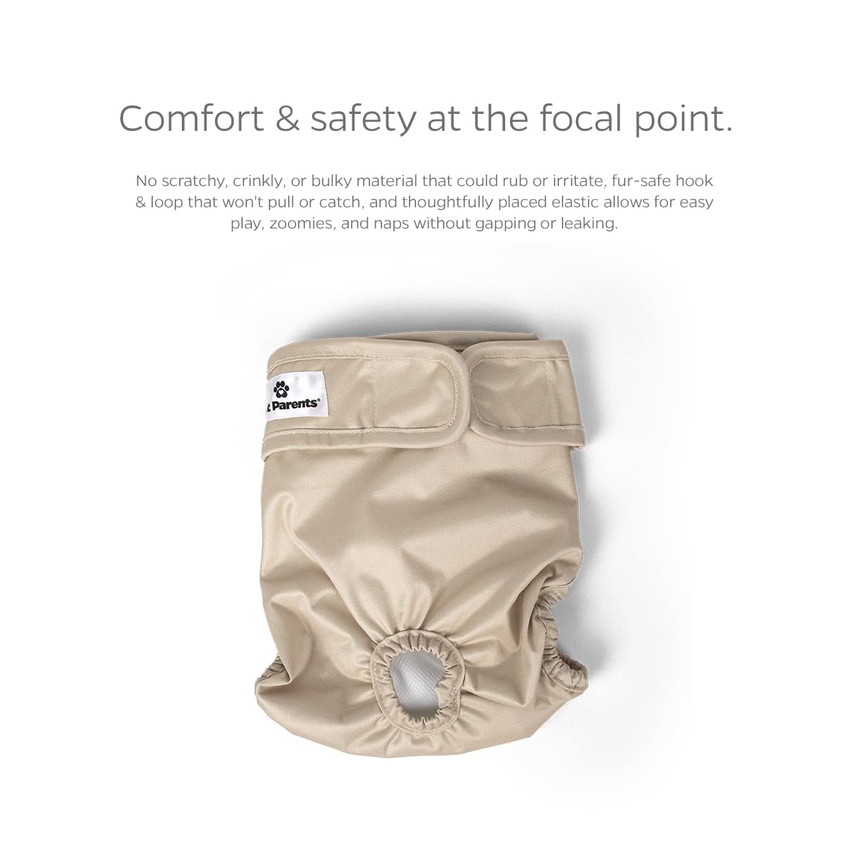 Pañales Pet Parents con exterior impermeable para evitar filtraciones en muebles.
