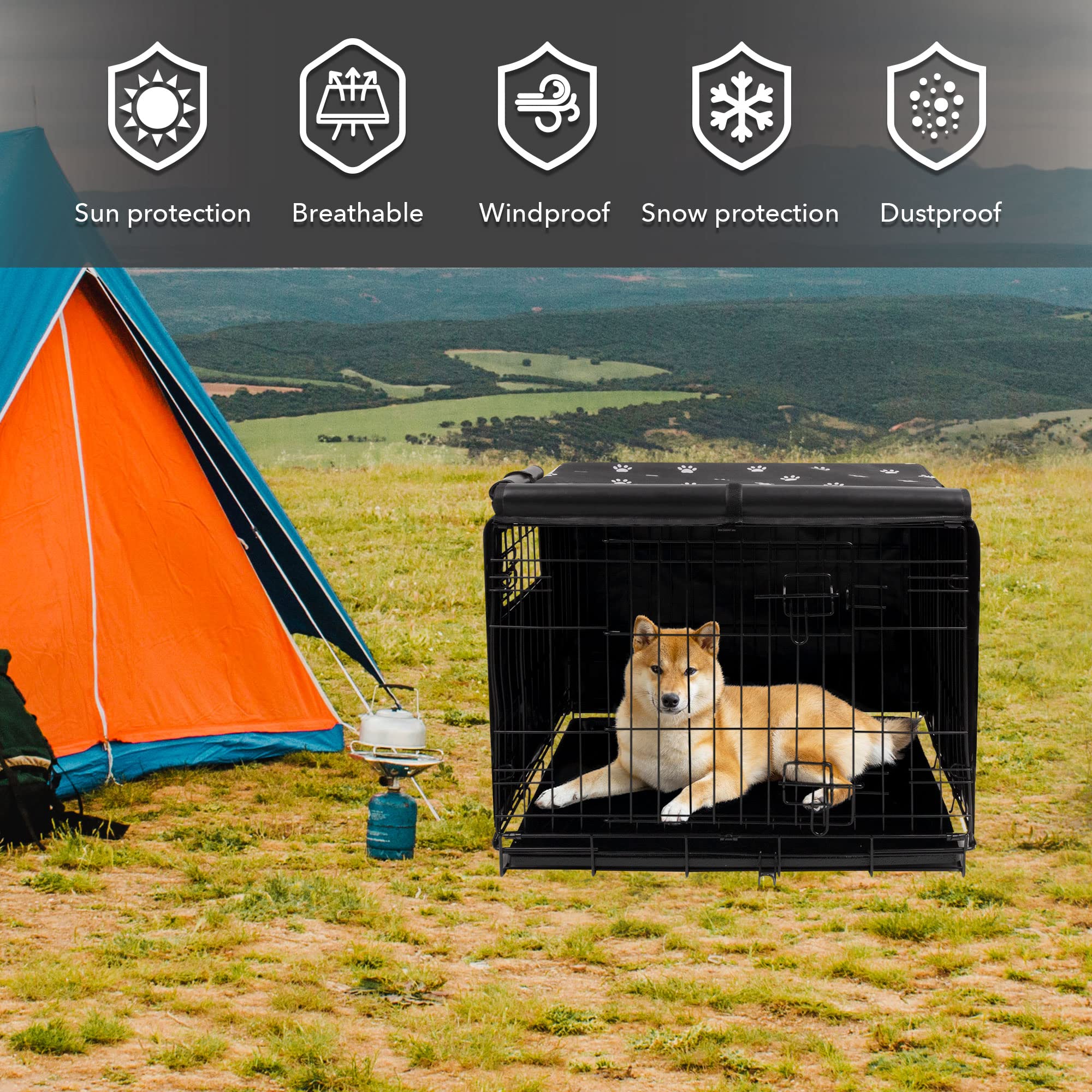 Funda Pet Prime para jaula de alambre de 42 pulgadas con cuatro puertas