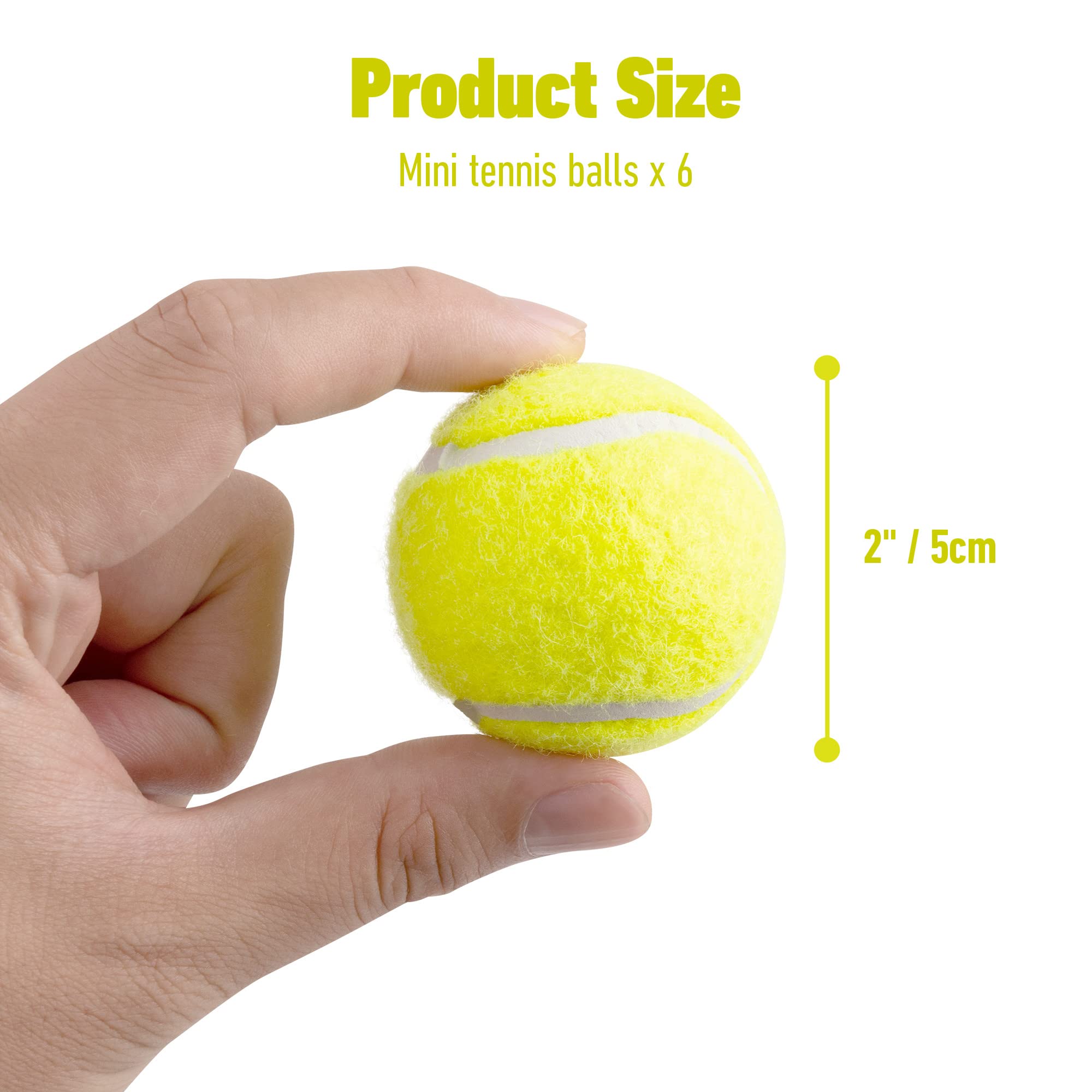 Pelotas tenis Pet Prime de 2 pulgadas mostrando material natural y rebote duradero