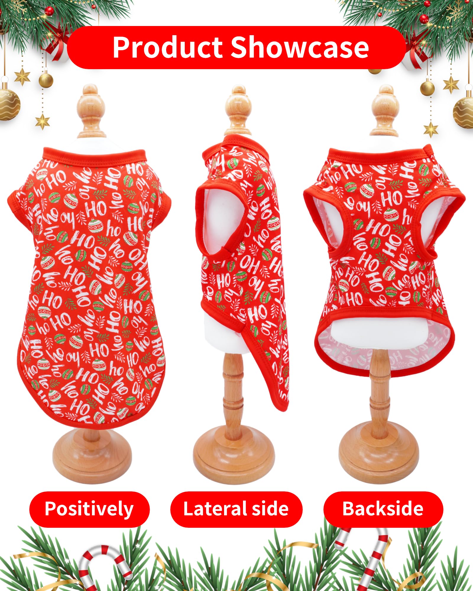 Camiseta navidad azul PET SHOW para perros grandes, ideal para sesiones de fotos navideñas