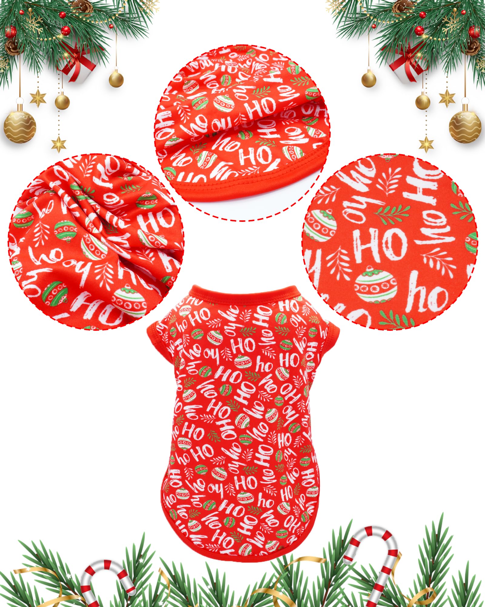 Camiseta navidad rosa PET SHOW para perros grandes, cómoda para uso diario y celebraciones