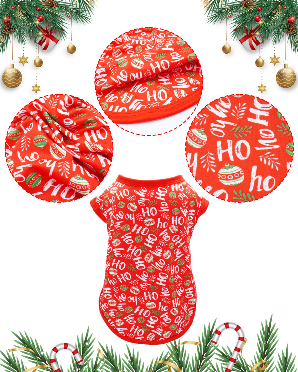 Camiseta navidad rosa PET SHOW para perros grandes, cómoda para uso diario y celebraciones
