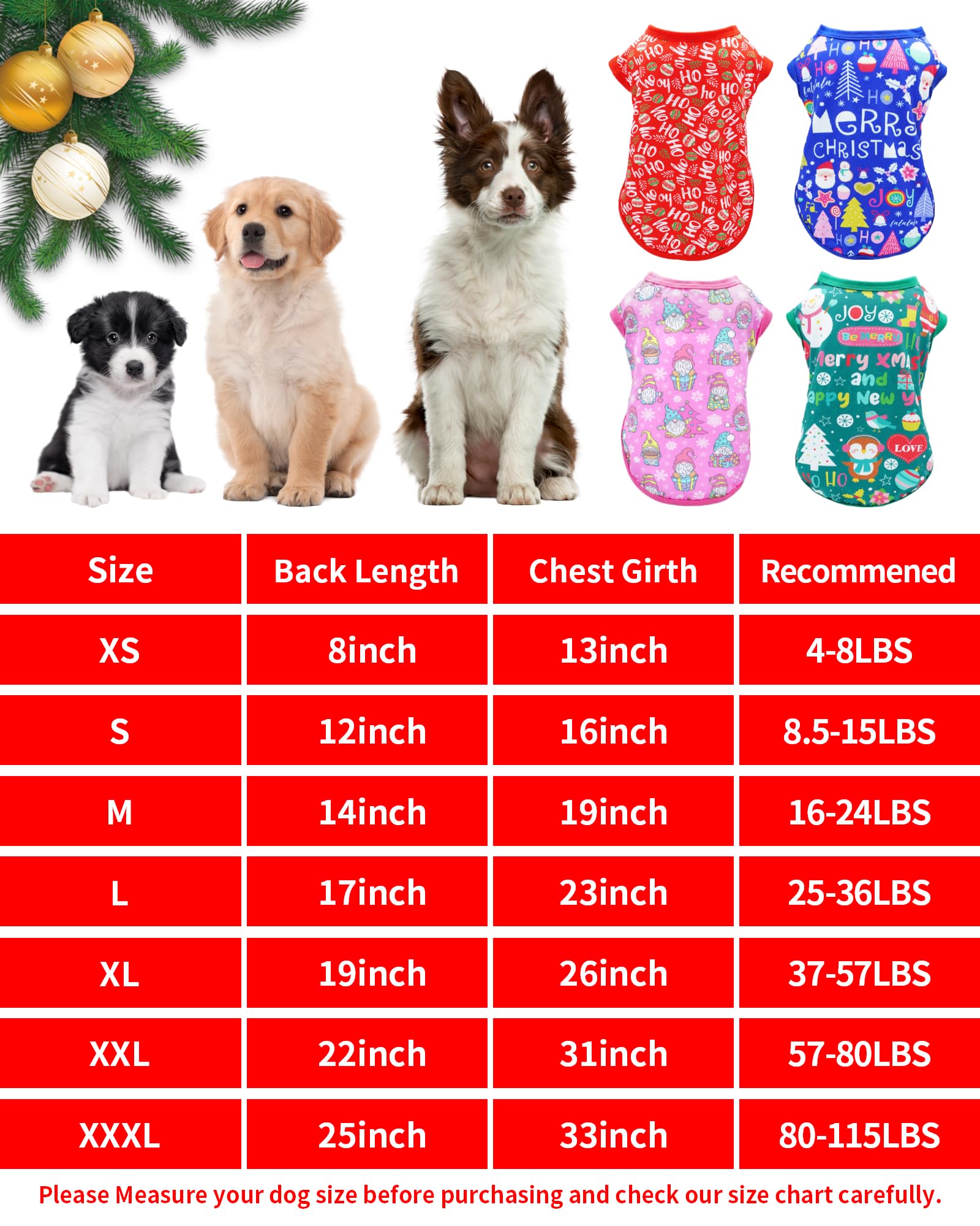 Camiseta navidad verde PET SHOW para perros grandes, perfecta para desfiles y paseos diarios