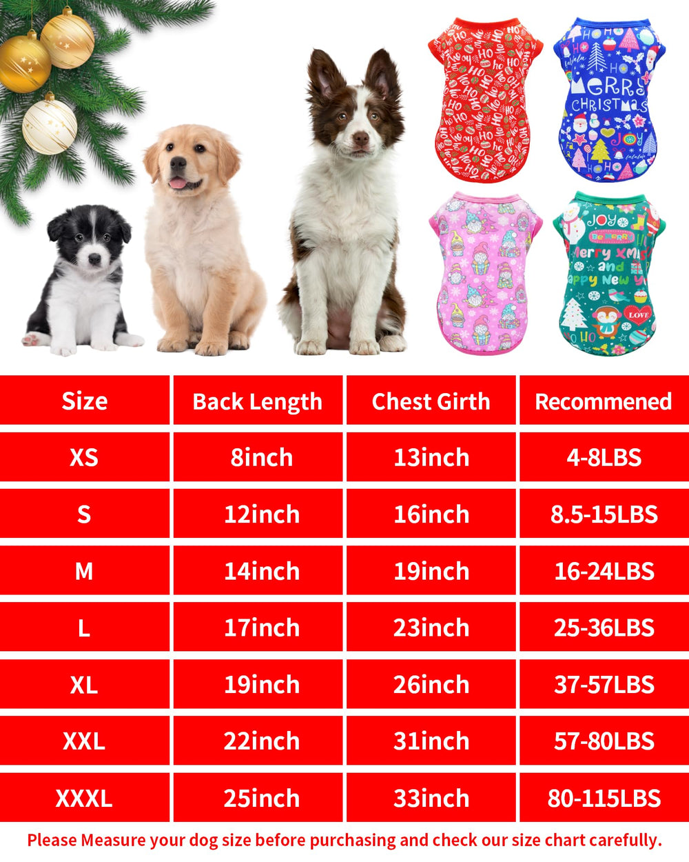Camiseta navidad verde PET SHOW para perros grandes, perfecta para desfiles y paseos diarios