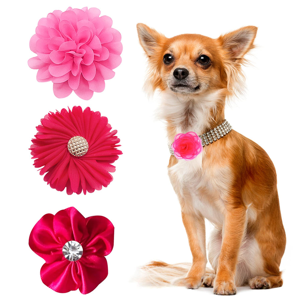 PET SHOW flores rosas 2-4 pulgadas, añade elegancia visual a tu mascota.