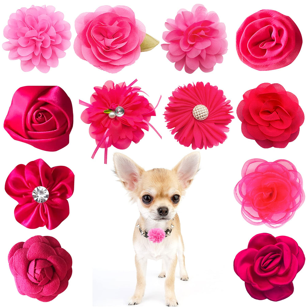 PET SHOW flores rosadas para collar, adorno suave que realza la apariencia de tu mascota.