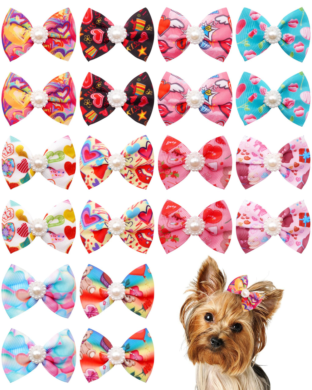 PET SHOW Lazo de cabello para perro rosa, añade estilo diario.