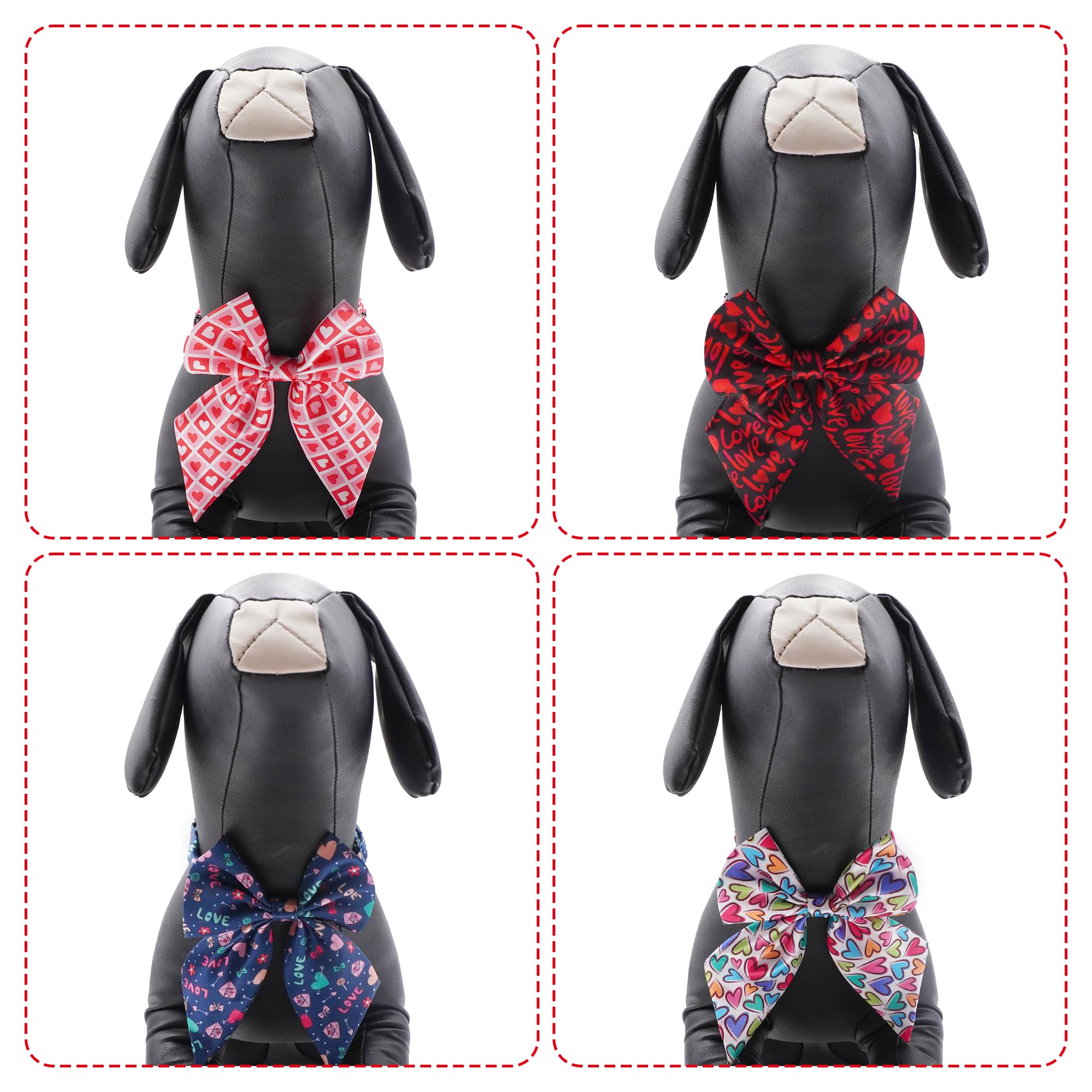 PET SHOW Lazo Valentine para perros, estampado colorido para eventos.