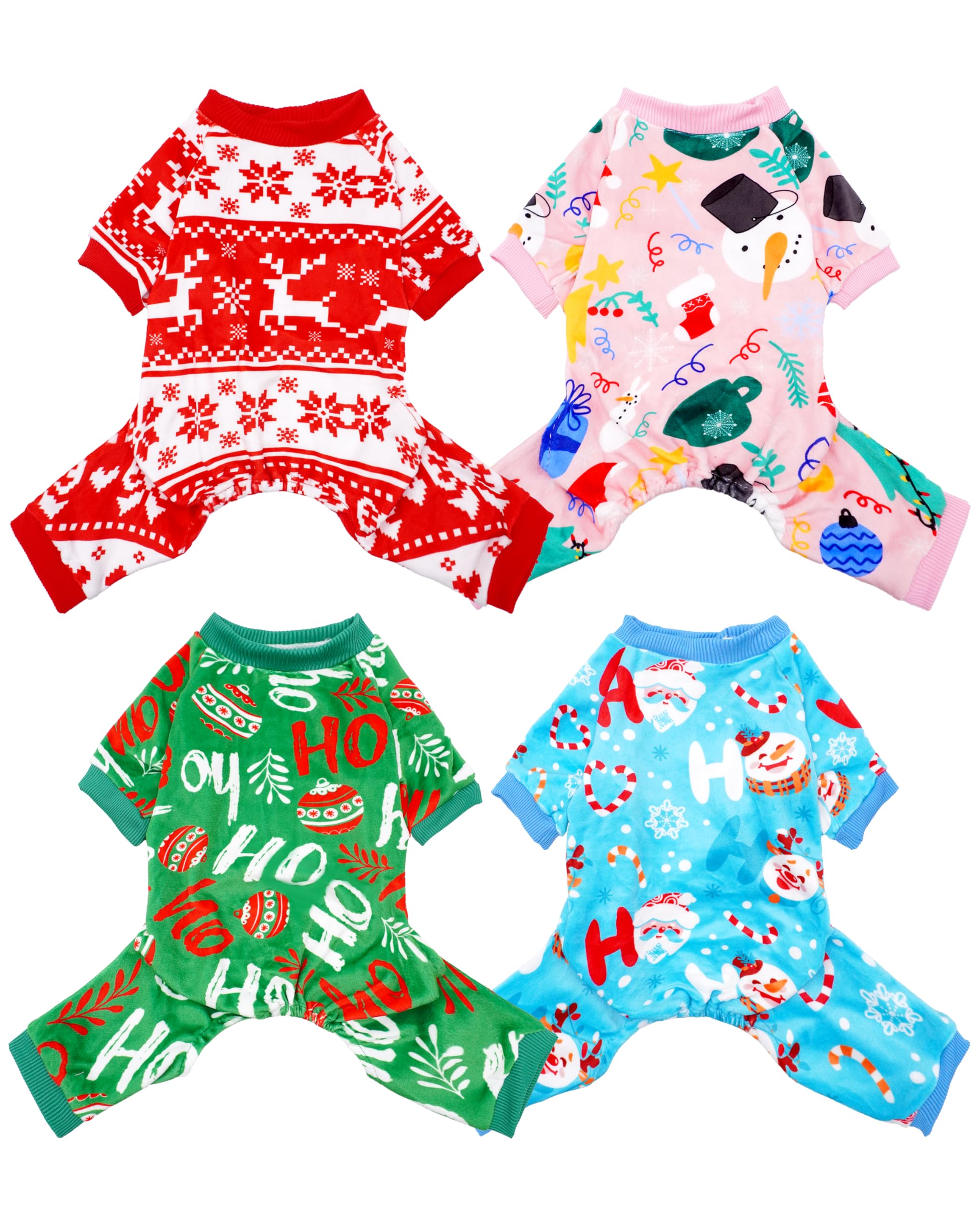 Pijama PET SHOW para perro pequeño con motivo de árbol de Navidad, suave y cómodo para fiestas.