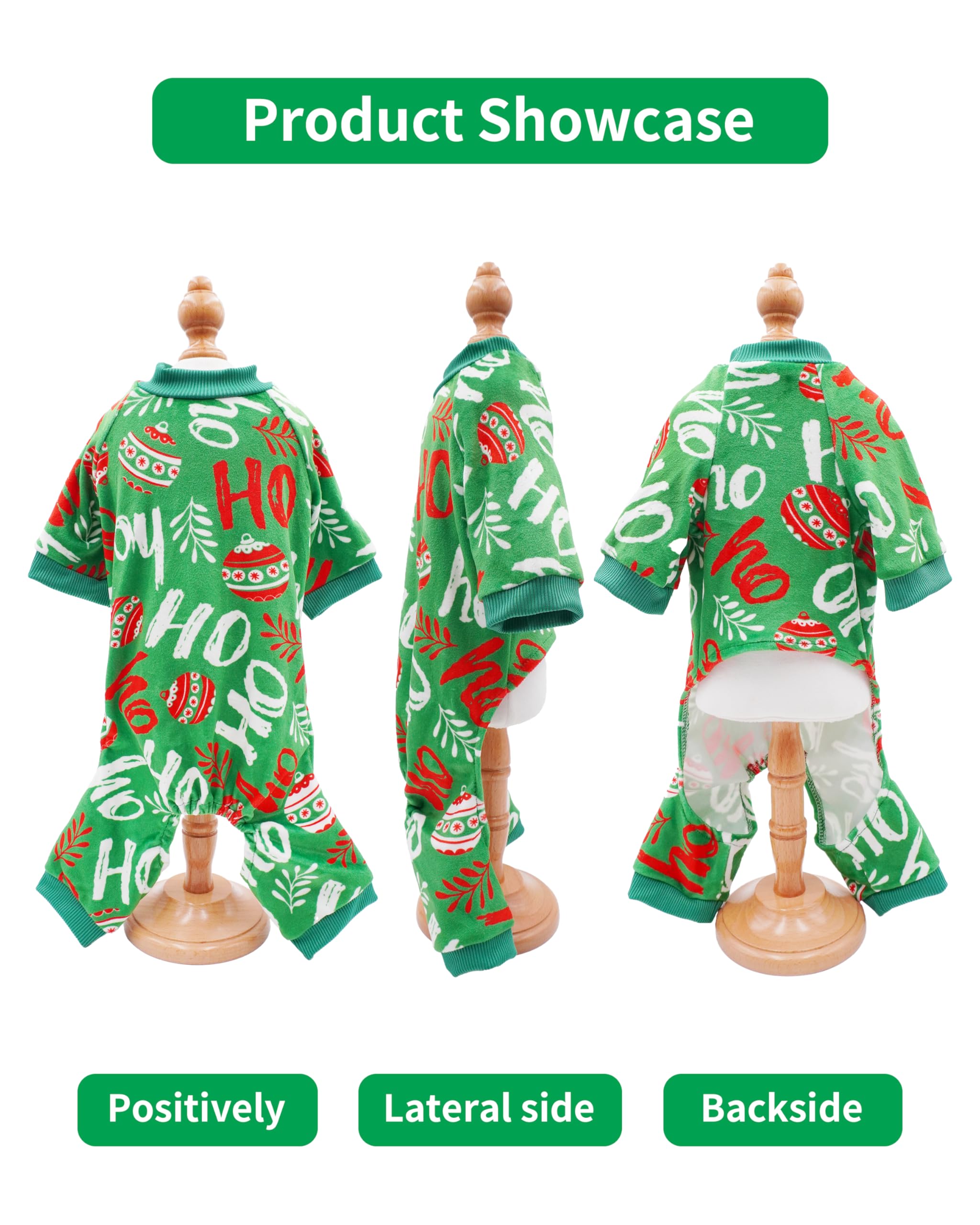 Pijama PET SHOW con regalos navideños para perro pequeño, ideal para fiestas y fotos.