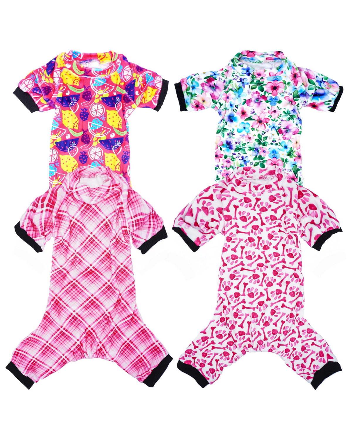 Pijama PET SHOW para perro pequeño con patita-hueso, cómodo para paseos diarios.