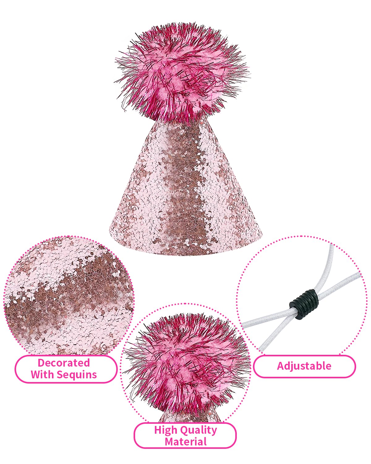 Sombrero mini con ajuste elástico PET SHOW para cuellos variados.