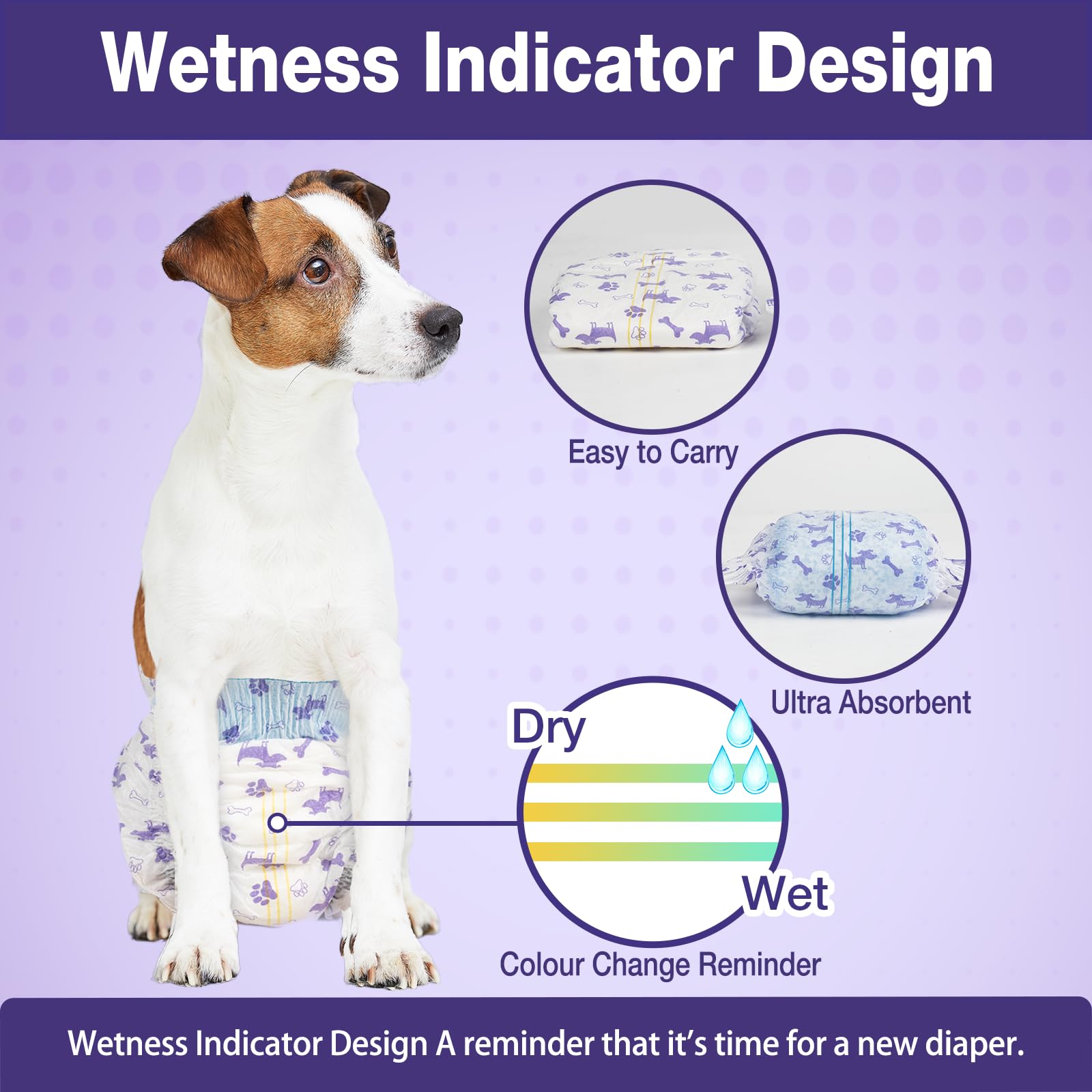 Pet Soft Indicador de humedad cambia color para avisarte cuándo cambiar.
