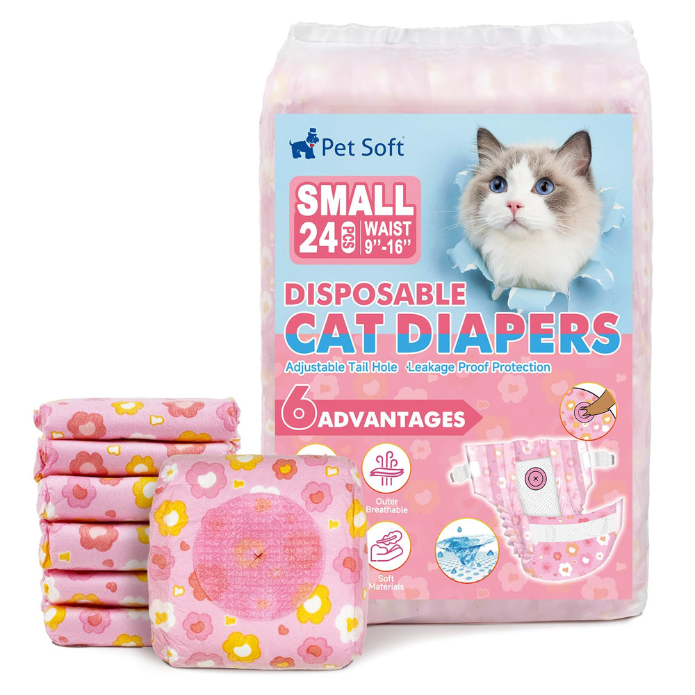 Pet Soft panales desechables para gatos, frente del empaque, opción cómoda para el día a día.