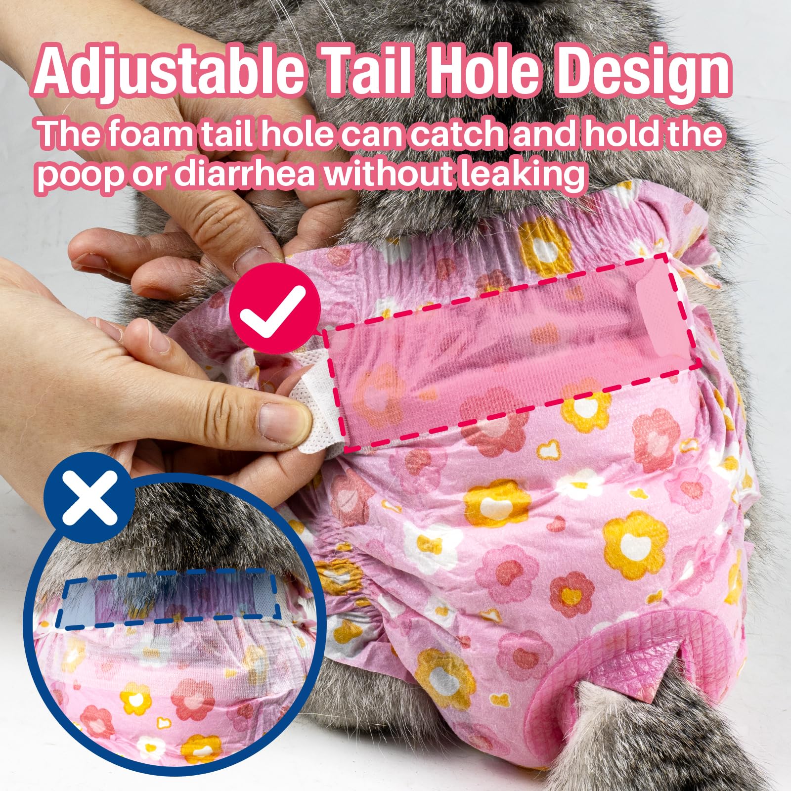 Pet Soft panales gato agujero cola espuma ajustable para comodidad.
