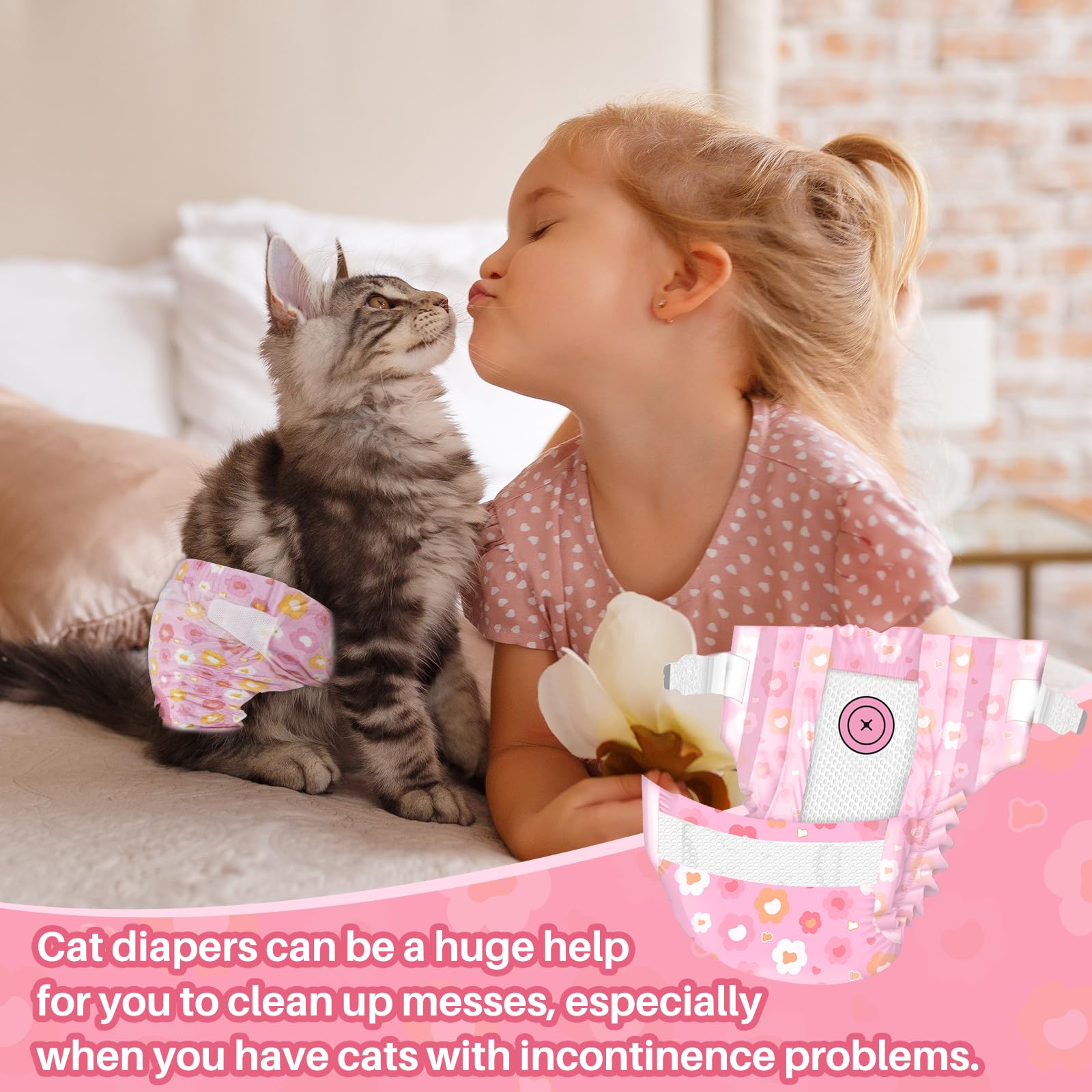 Pet Soft panales gato talla mediana para cintura de 12 a 18 pulgadas.