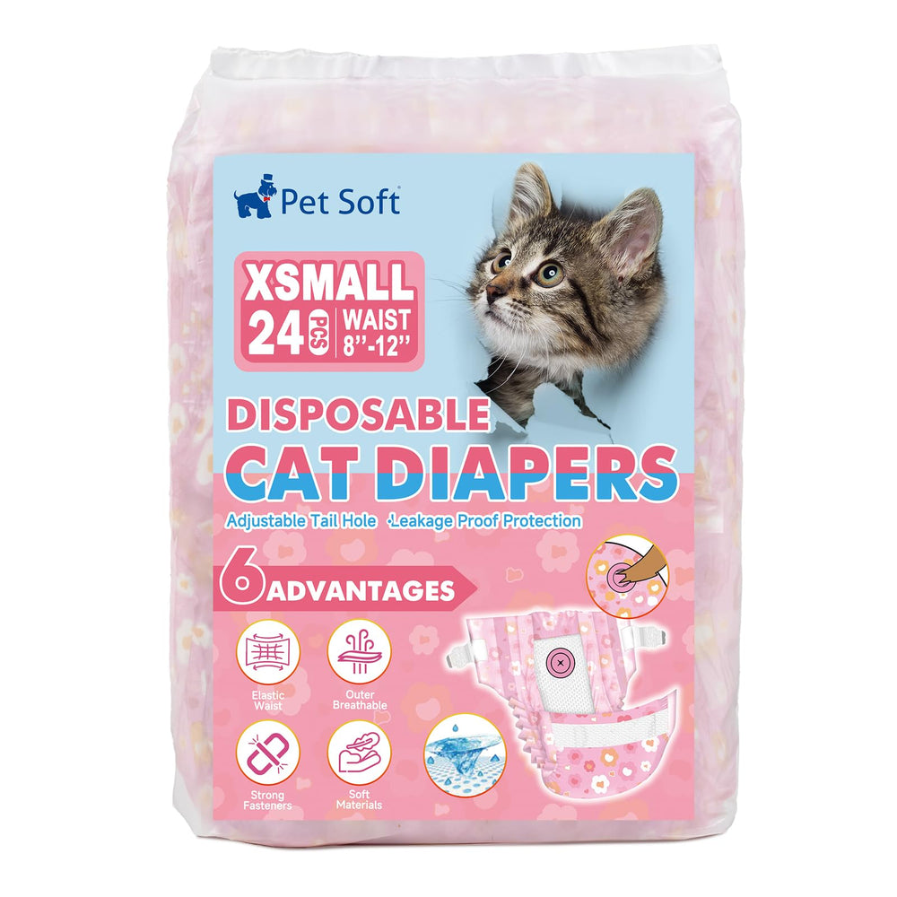 Pañales Pet Soft con ajuste de tamaño para gatos pequeños.