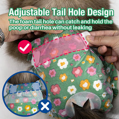 Pañales Pet Soft con agujero para cola ajustable para mayor comodidad.