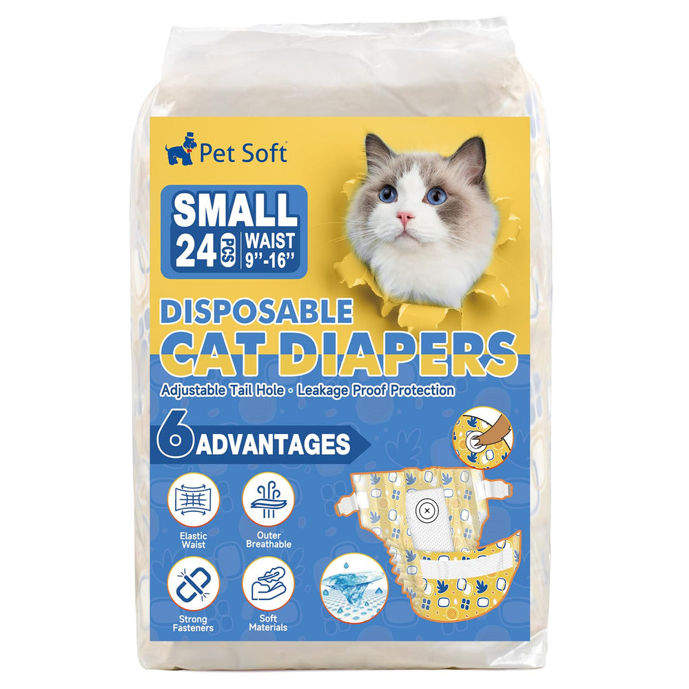 Pañales Pet Soft para gatos y perros pequeños, fácil convivencia en casa.