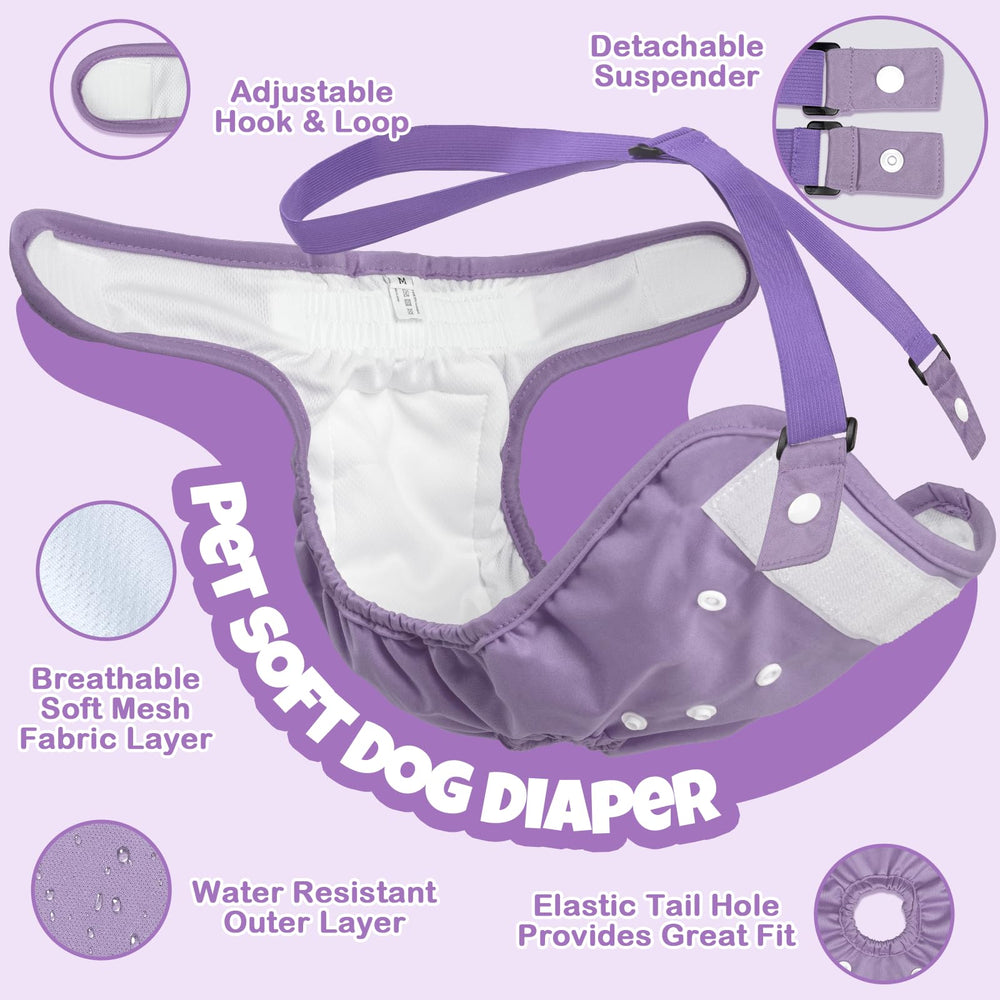 Pet Soft panales para perros femeninos con suspensor, clip ajustable para mayor ajuste