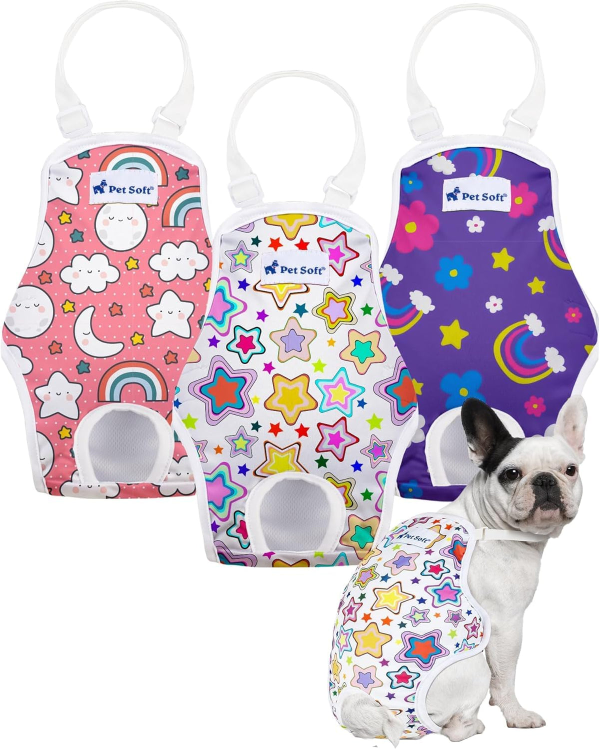 Pet Soft pañales para perro femenino con ajuste, comodidad para salidas diarias.
