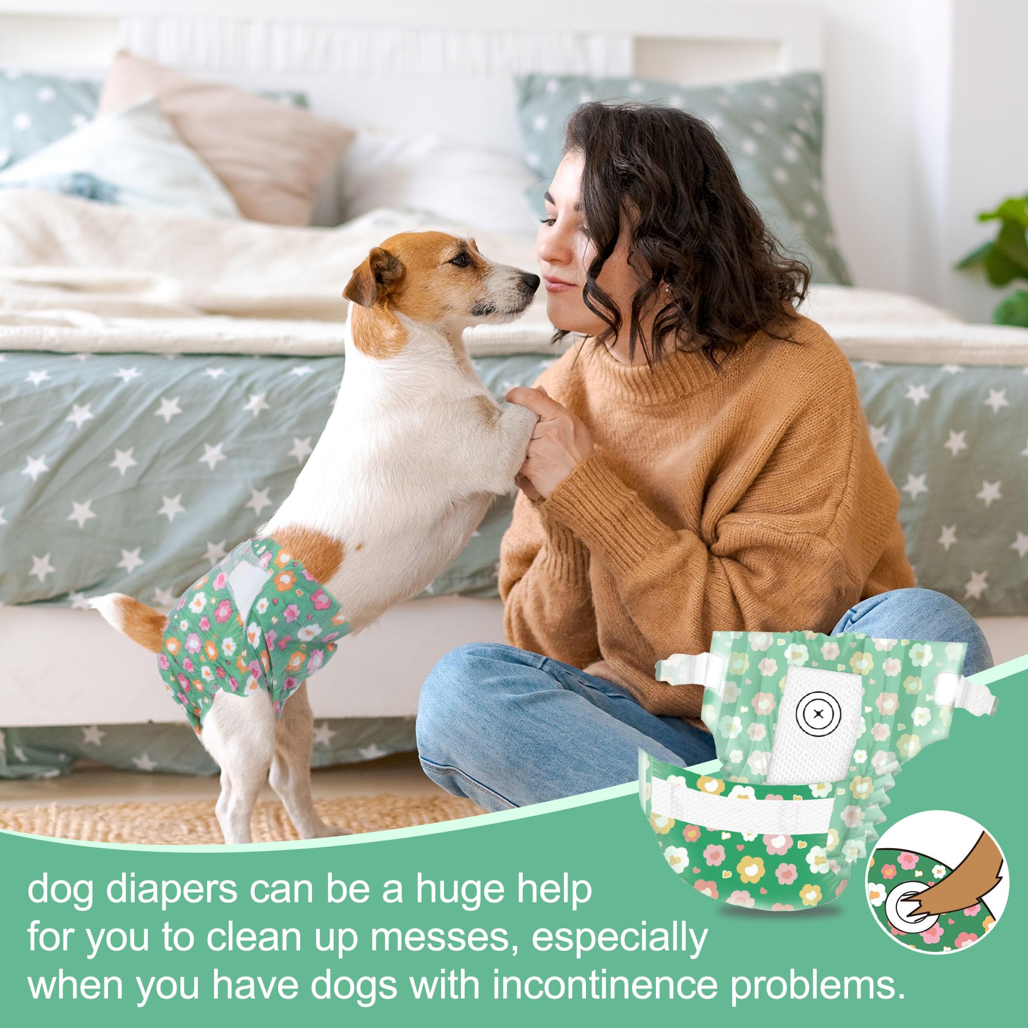 Pañales Pet Soft con velcro suave para pelaje, fácil de colocar.