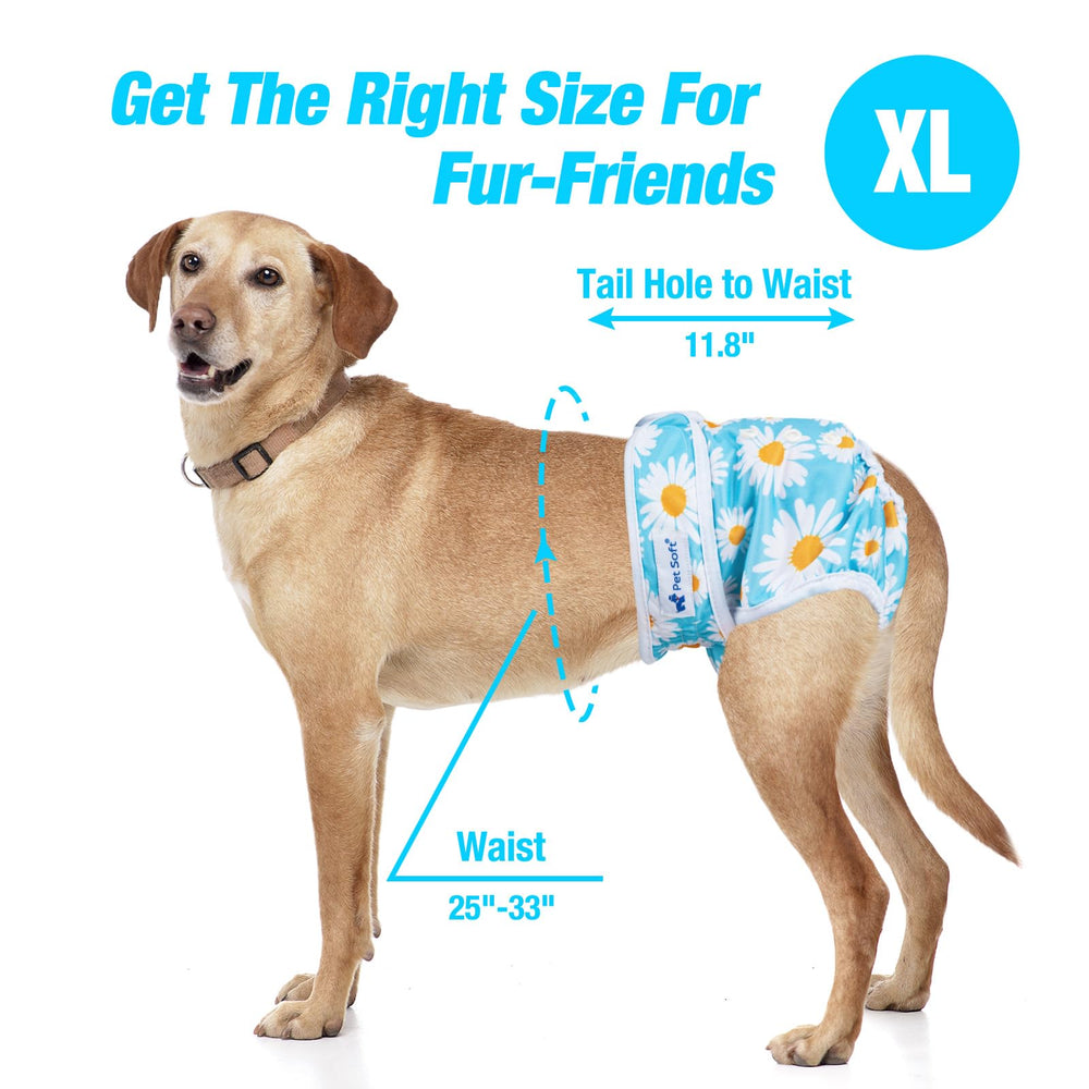 Pet Soft pañales para perras en celo, diseño floral XL, interior suave.